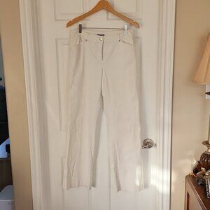 Tahari White Ribbed Dress Pants Size 10